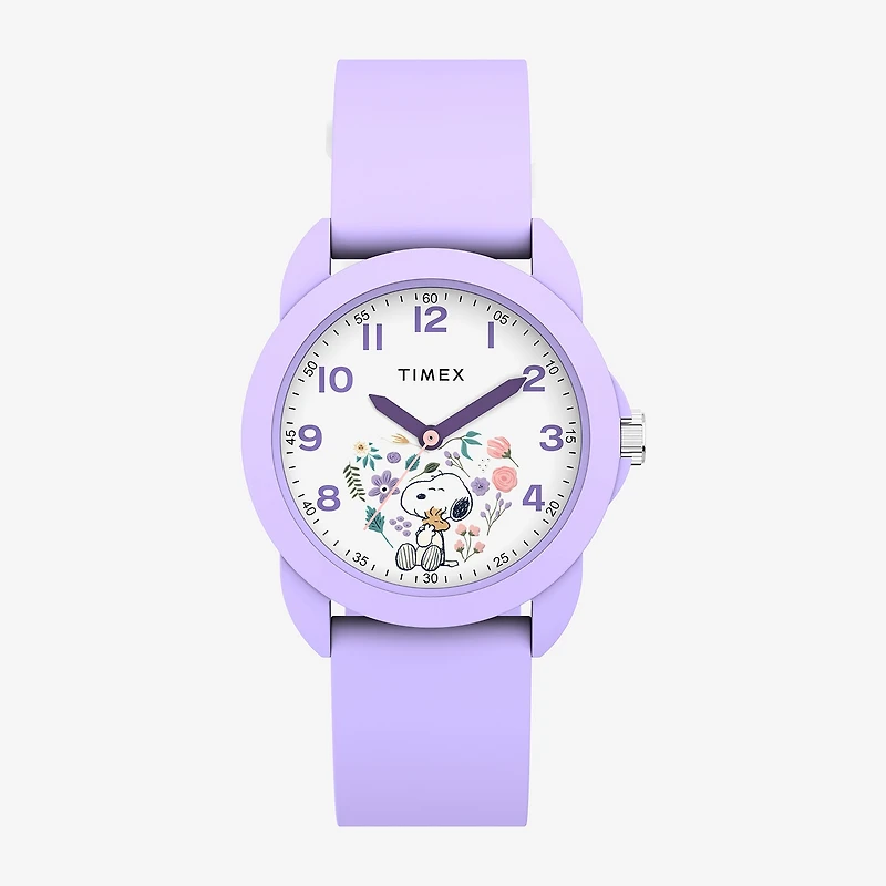 Timex Timex Peanuts Weekender Youth Purple Silicone Strap Watch Tw2y51200jt Girls Purple Strap Watch Tw2y51200jt