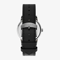 Timex Mens Black Leather Strap Watch Tw2y67400jt
