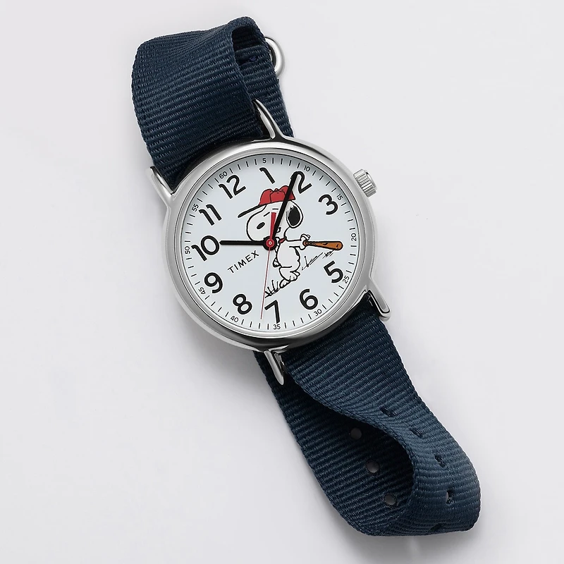 Timex Timex Peanuts Weekender 38mm Baseball Blue Strap Watch Tw2y51400jt Mens Blue Strap Watch Tw2y51400jt