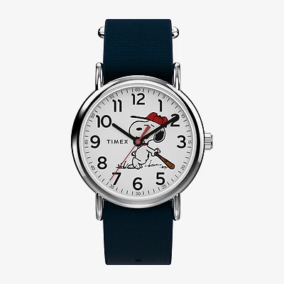 Timex Timex Peanuts Weekender 38mm Baseball Blue Strap Watch Tw2y51400jt Mens Blue Strap Watch Tw2y51400jt
