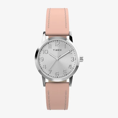 Timex Womens Pink Leather Strap Watch Tw2y67000jt