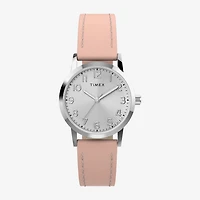 Timex Womens Pink Leather Strap Watch Tw2y67000jt