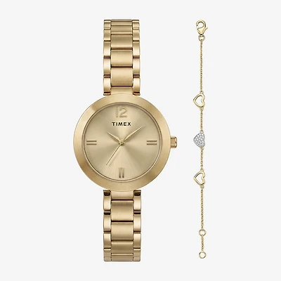 Timex Womens Gold Tone 2-pc. Watch Boxed Set Twg068100ji