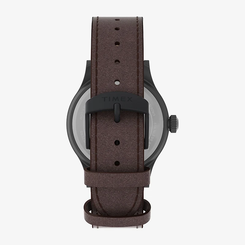 Timex Mens Brown Leather Strap Watch Tw2y63100jt