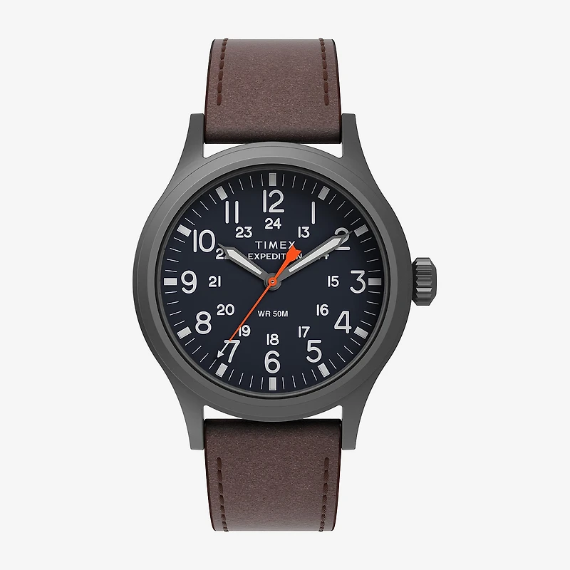 Timex Mens Brown Leather Strap Watch Tw2y63100jt