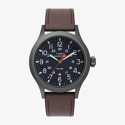 Timex Mens Brown Leather Strap Watch Tw2y63100jt