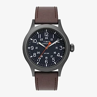 Timex Mens Brown Leather Strap Watch Tw2y63100jt