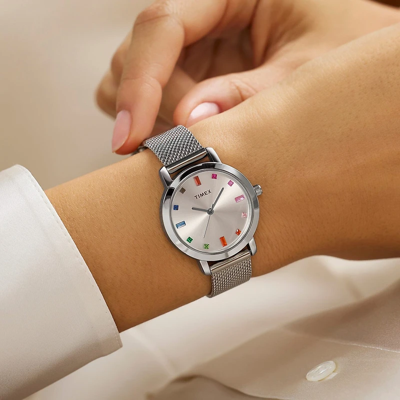 Timex Womens Silver Tone Stainless Steel Bracelet Watch Tw2y48600jt
