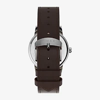 Timex Mens Brown Leather Strap Watch Tw2y67500jt