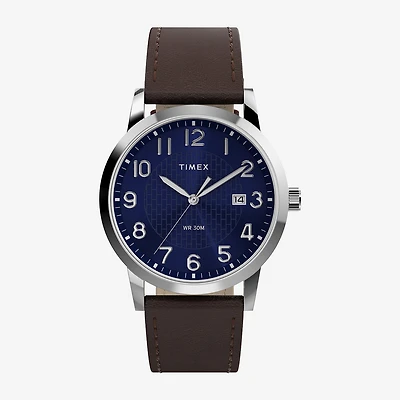 Timex Mens Brown Leather Strap Watch Tw2y67500jt