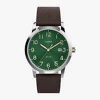Timex Mens Brown Leather Strap Watch Tw2y67600jt