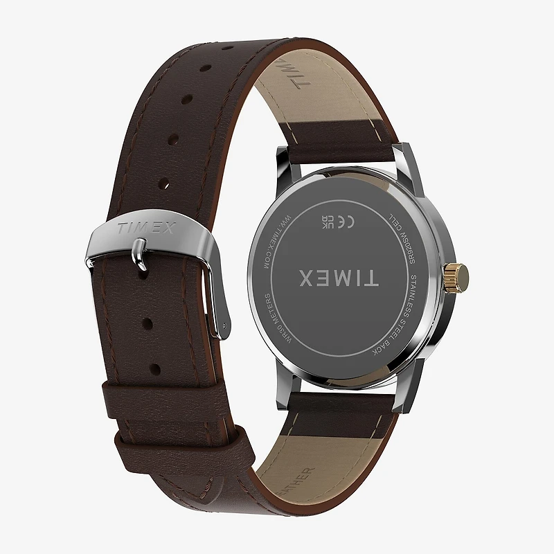 Timex Mens Brown Leather Strap Watch Tw2y67600jt