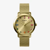 Timex Womens Gold Tone Stainless Steel Bracelet Watch Tw2y48700jt