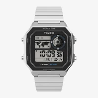 Timex Mens Digital Silver Tone Stainless Steel Bracelet Watch Tw5m68900jt