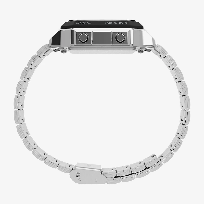 Timex Mens Digital Silver Tone Stainless Steel Bracelet Watch Tw5m68900jt