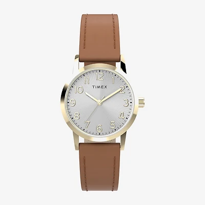 Timex Womens Brown Leather Strap Watch Tw2y72700jt