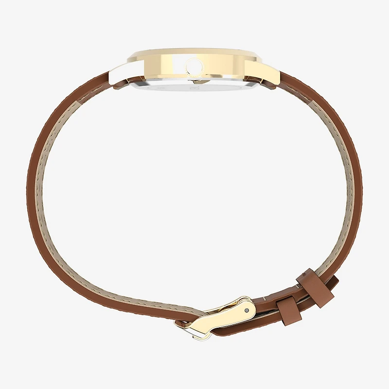 Timex Womens Brown Leather Strap Watch Tw2y72700jt