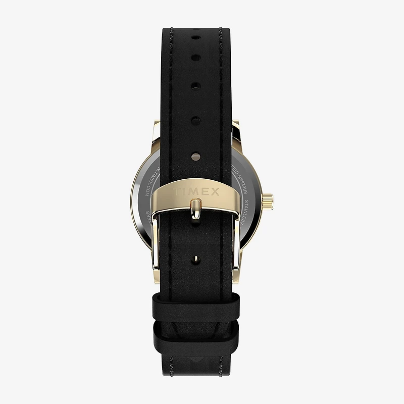 Timex Womens Black Leather Strap Watch Tw2y67200jt