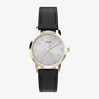 Timex Womens Black Leather Strap Watch Tw2y67200jt