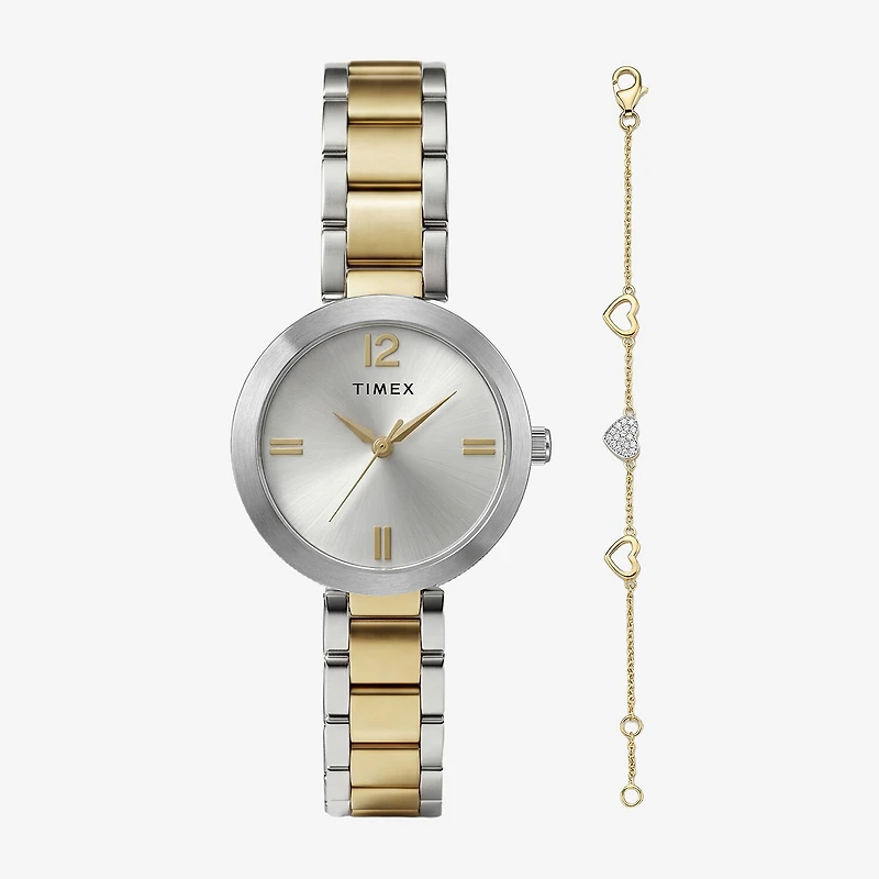 Timex Womens Two Tone Watch Boxed Set Twg068200ji
