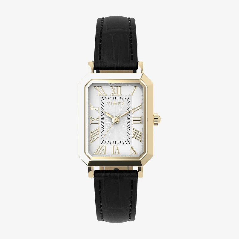 Timex Womens Black Leather Strap Watch Tw2y71900vq