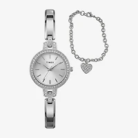Timex Womens Silver Tone 2-pc. Watch Boxed Set Twg067700vq