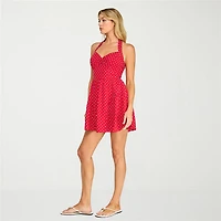 Trixxi Womens Juniors Halter Neck Sleeveless Fit + Flare Dress