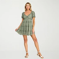 Trixxi Womens Juniors Sweetheart Neck Sleeveless Babydoll Dress