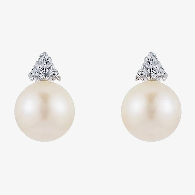 Limited Quantities! Champagne Cultured Freshwater Pearl Sterling Silver 12mm Stud Earrings