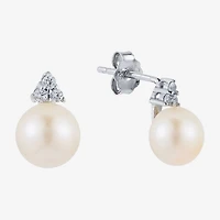 Limited Quantities! Champagne Cultured Freshwater Pearl Sterling Silver 12mm Stud Earrings