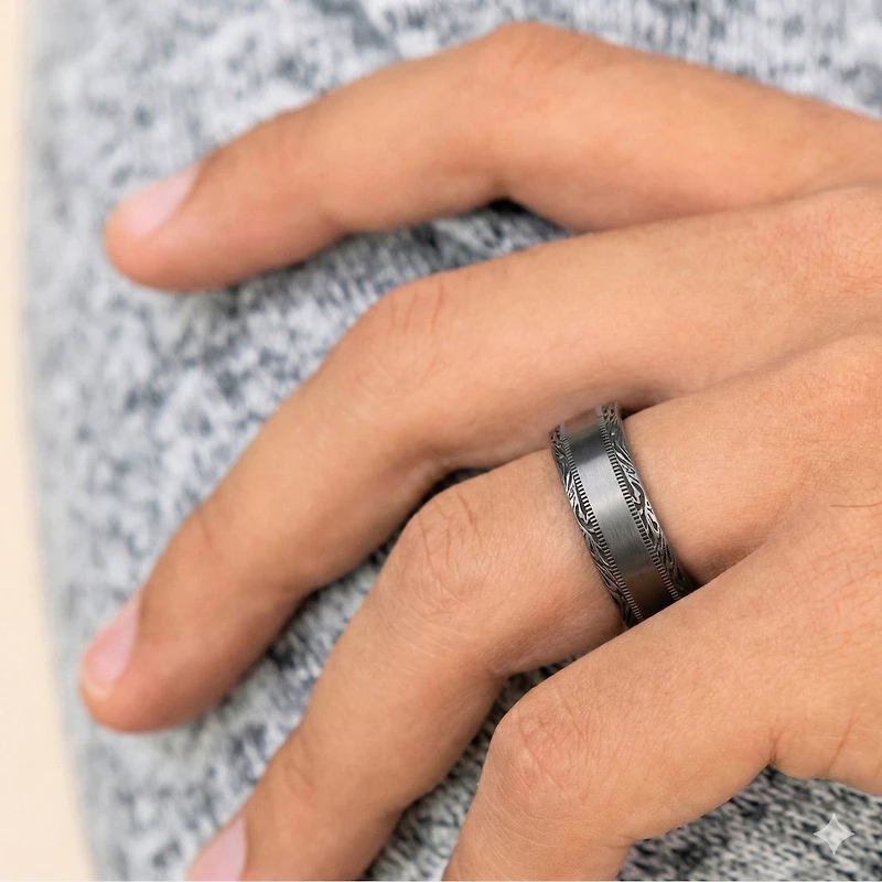 Mens 8MM Tungsten Wedding Band