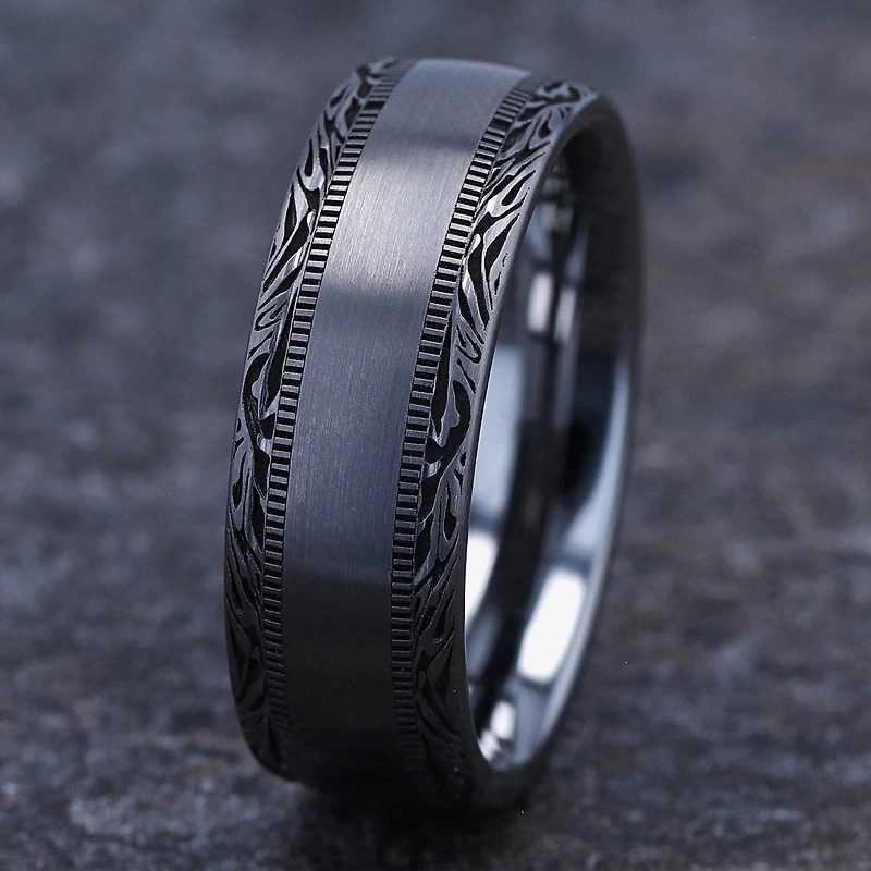Mens 8MM Tungsten Wedding Band