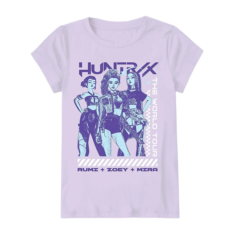 Little & Big Kid Girls Round Neck Short Sleeve Regular Fit KPop Demon Hunters Graphic T-Shirt