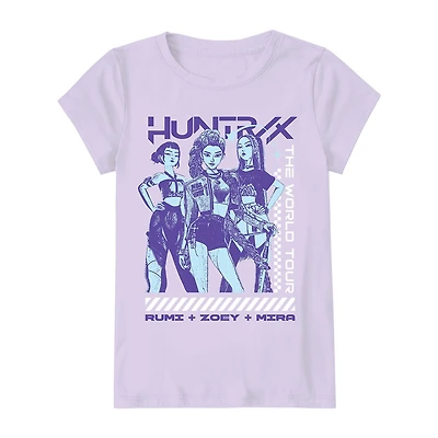 Little & Big Kid Girls Round Neck Short Sleeve Regular Fit KPop Demon Hunters Graphic T-Shirt