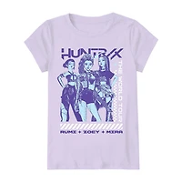 Little & Big Kid Girls Round Neck Short Sleeve Regular Fit KPop Demon Hunters Graphic T-Shirt