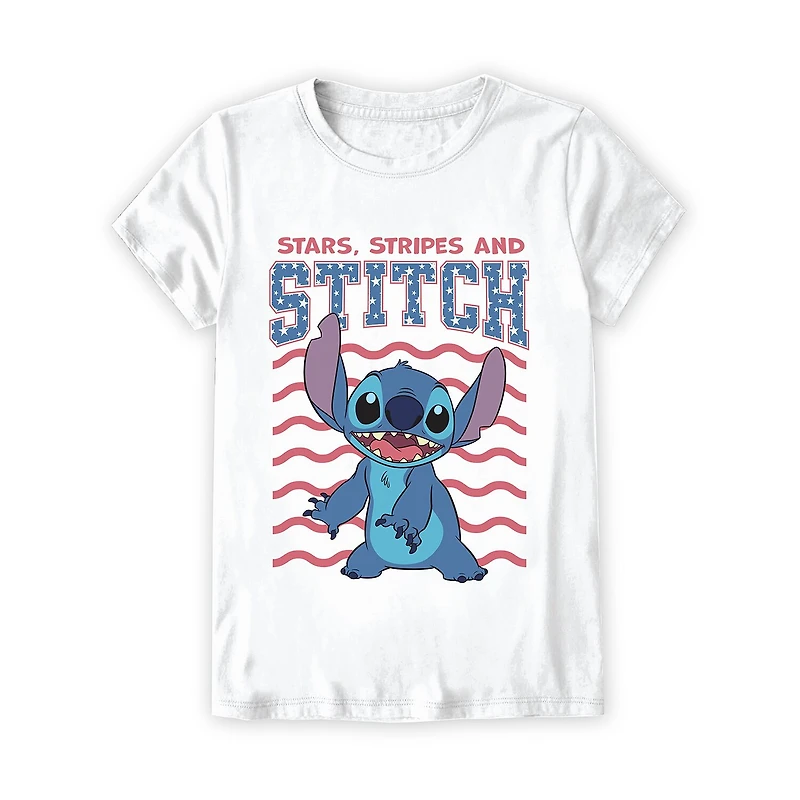 Little & Big Kid Girls Round Neck Short Sleeve Regular Fit Graphic T-Shirt