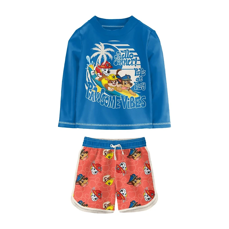 Toddler Boys UV Protection Paw Patrol 2-pc. Rash Guard Set