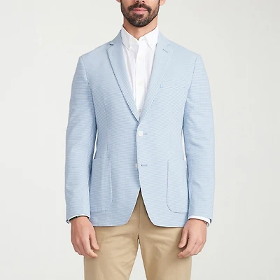 The Savile Row Co Mens Plaid Slim Fit Sport Coat