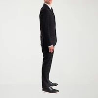 The Savile Row Co Pattern Mens Plaid 2-pc. Suit Set