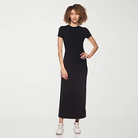belle vie Womens Short Sleeve Shirt Dress