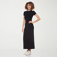 belle vie Womens Short Sleeve Shirt Dress