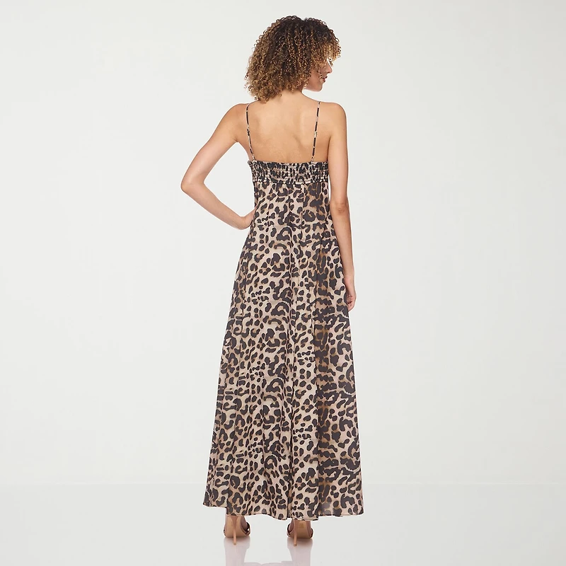 belle vie Womens V Neck Sleeveless Maxi Dress