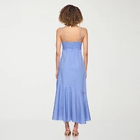 belle vie Womens Sleeveless Midi Wrap Dress