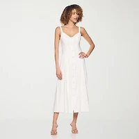 belle vie Womens Midi Sweetheart Neck Sleeveless Fit + Flare Dress