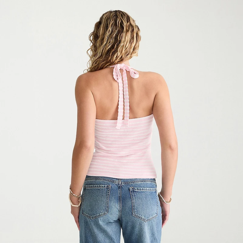 AEROPOSTALE Womens Juniors Halter Neck Sleeveless Tank Top