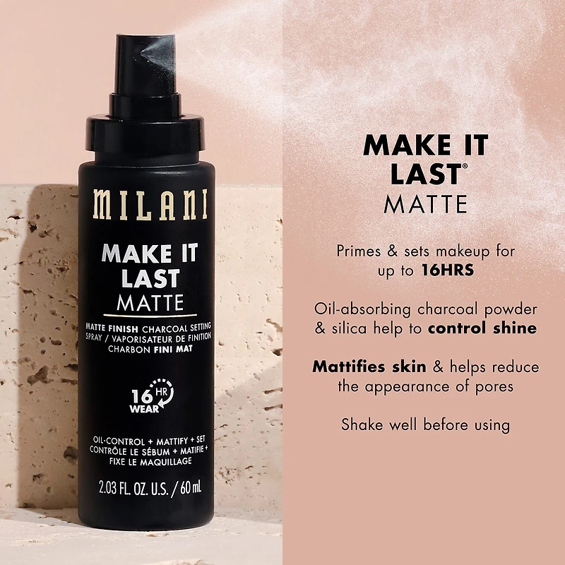 MILANI Make It Last Matte - Matte Finish Charcoal Setting Spray