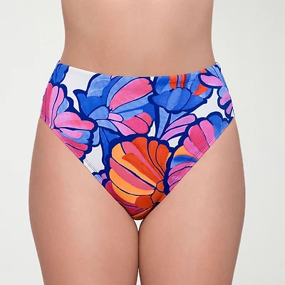 S3 Swim Womens Floral Moderate Coverage High Waist Bikini Swimsuit Bottom