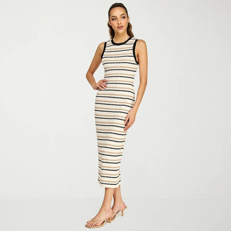 belle vie Womens Midi Scoop Neck Sleeveless Maxi Dress