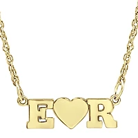 Personalized 2 Single Initial Heart Pendant Necklace