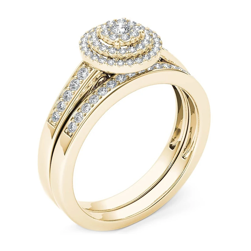 Womens / CT. T.W. Natural White Diamond 10K Gold Round Bridal Set
